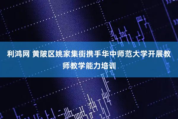 利鸿网 黄陂区姚家集街携手华中师范大学开展教师教学能力培训
