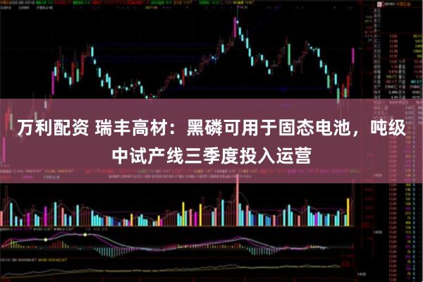 万利配资 瑞丰高材：黑磷可用于固态电池，吨级中试产线三季度投入运营