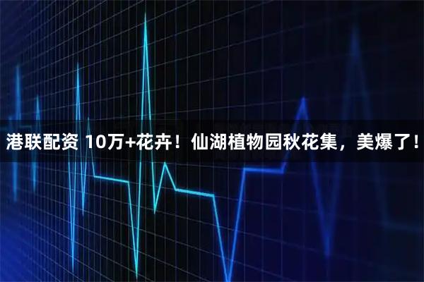 港联配资 10万+花卉！仙湖植物园秋花集，美爆了！